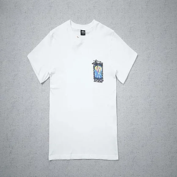 STUSSY Rear Logo Bouquet T-Shirt - White Short Sleeve - Picture 1 of 13